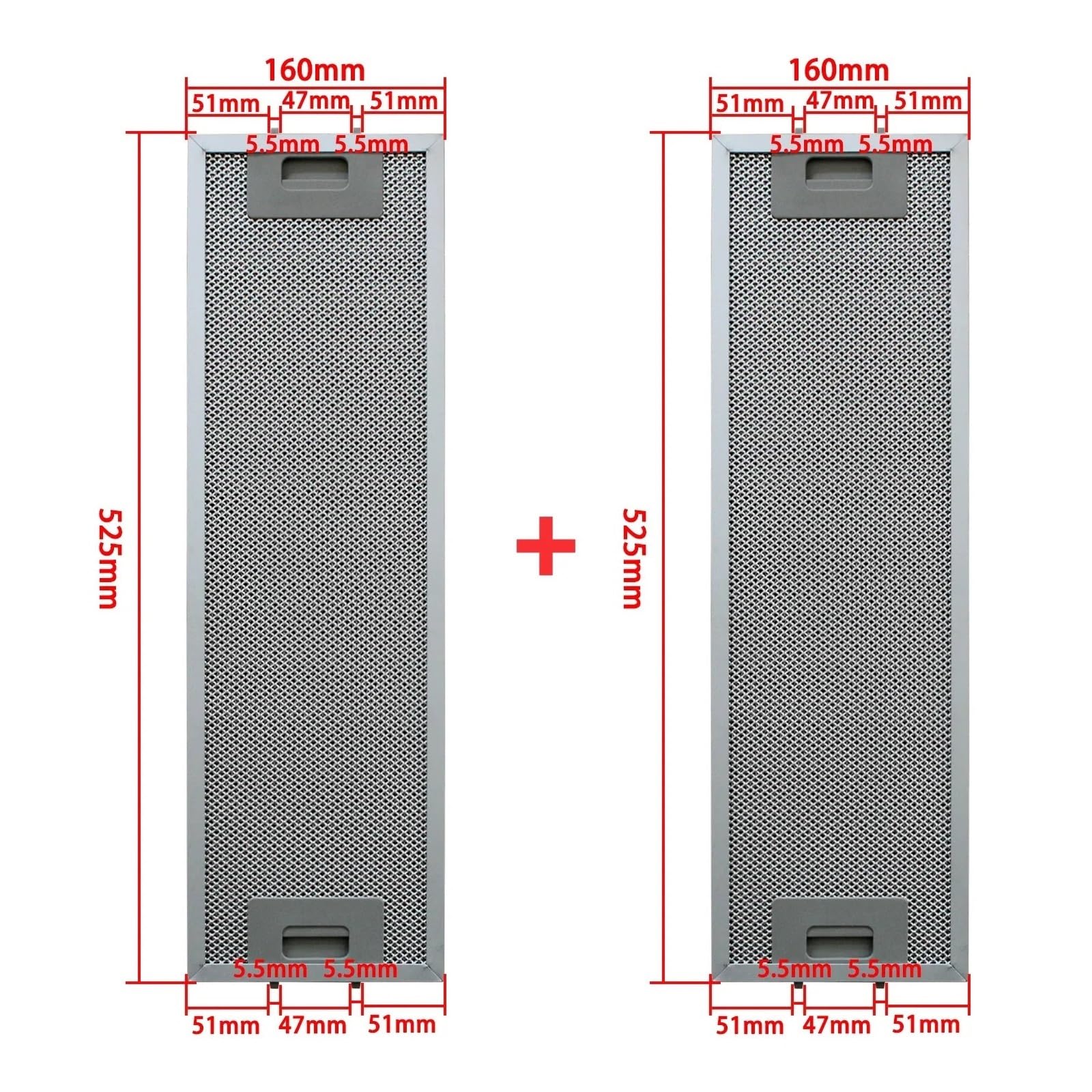 Filtro De Campana Extractora 160X525mm, Compatible Con Cata, Compatible Con Nodor,