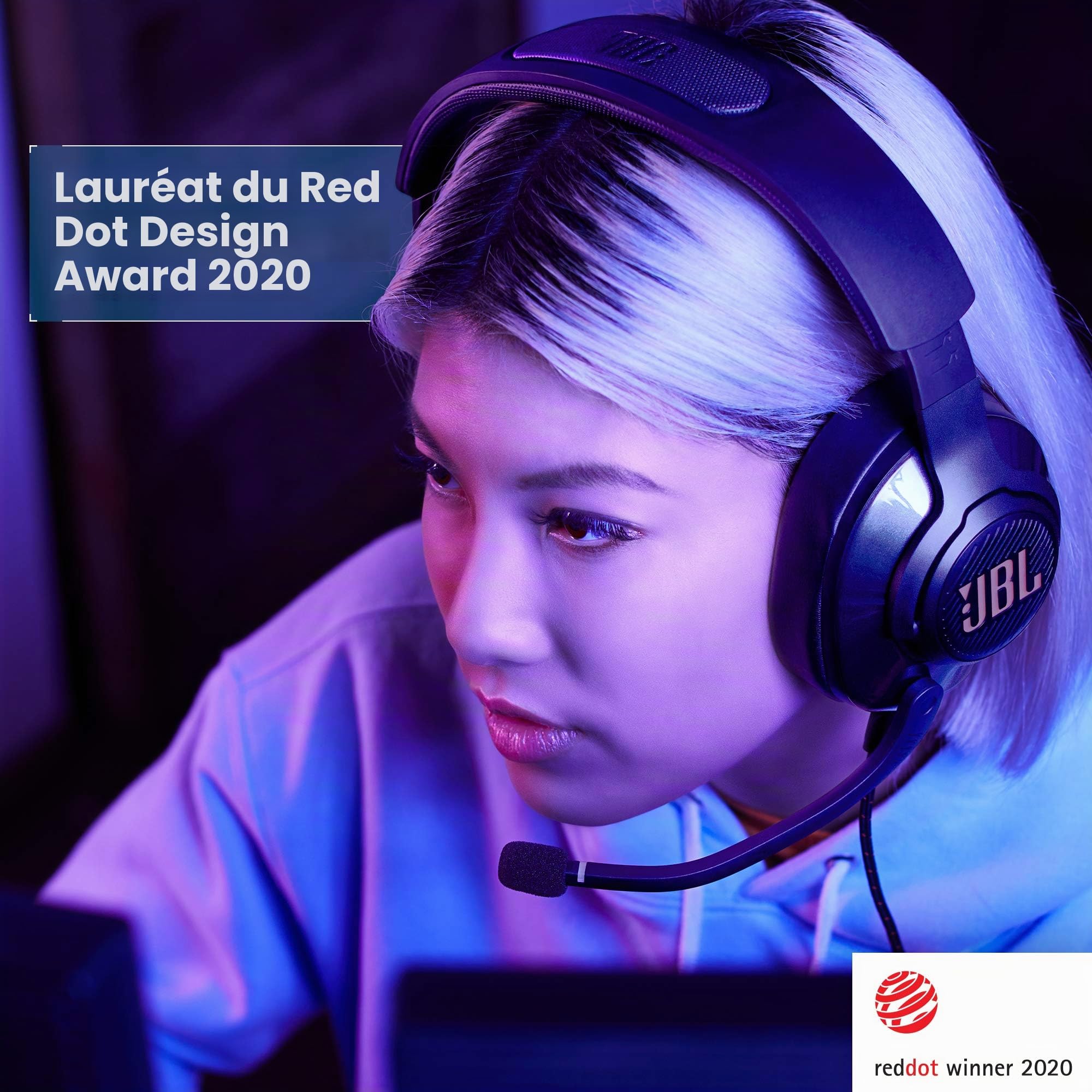 JBL Quantum 400 Casque de Gaming Filaire avec USB et Cadran d'équilibre Game-Chat Noir
