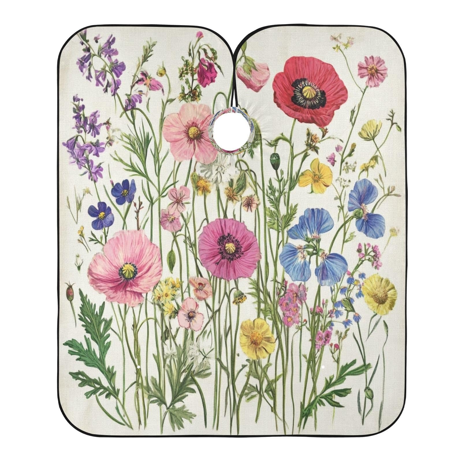 Kigai Hair Cutting Cape for Men & Women Wildflowers Waterproof Barber Cape Professional Hairdressing Salon Styling Cape with Adjustable Closure Snap