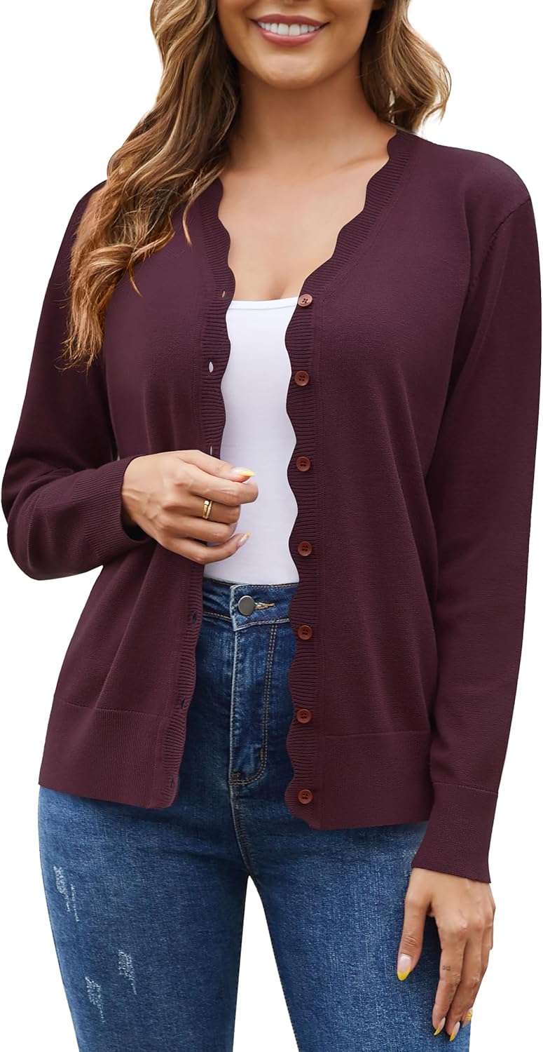 VIISHOW Long Sleeve Cardigan Sweaters for Women Trendy Lightweight Cardigans V Neck Button Up Knit Casual Shrugs - Image 6