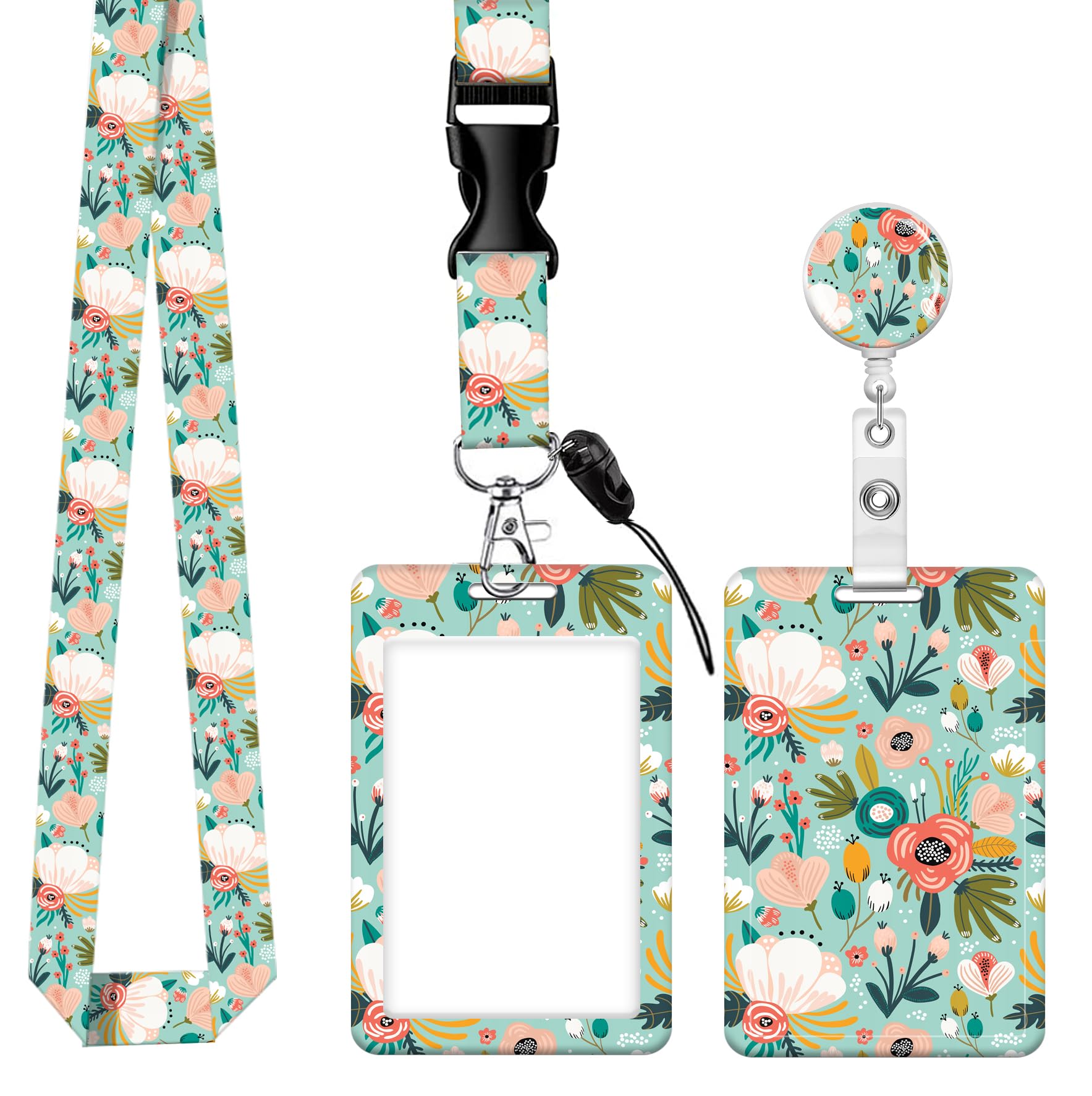 Retractable Badge Holders with Detachable Lanyard, Funny Id Card Holder Keychain Vertical ID Protector Clips, Fashionable Name Tags Clips with Badge