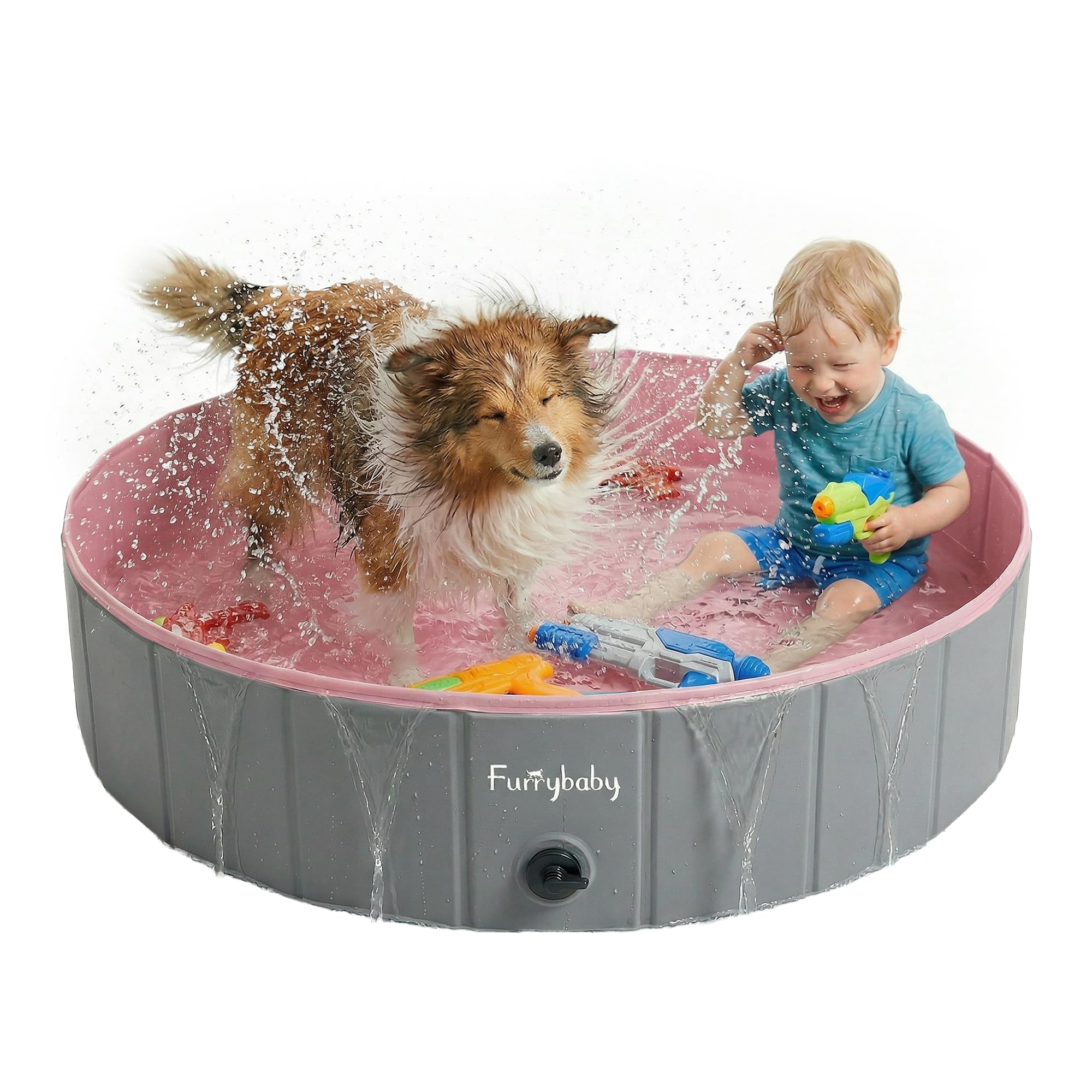 Furrybaby Collapsible Dog Pool, Swimming Pool for Pets &amp; Kiddies 40x12in
