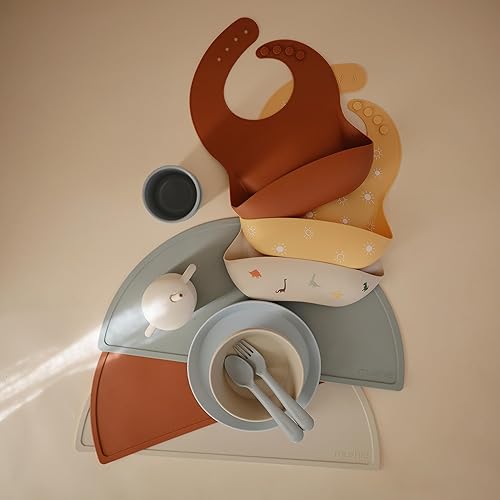Miniatura 6 de mushie Mantel individual de silicona para niños, diseño antideslizante sin BPA (piedra)