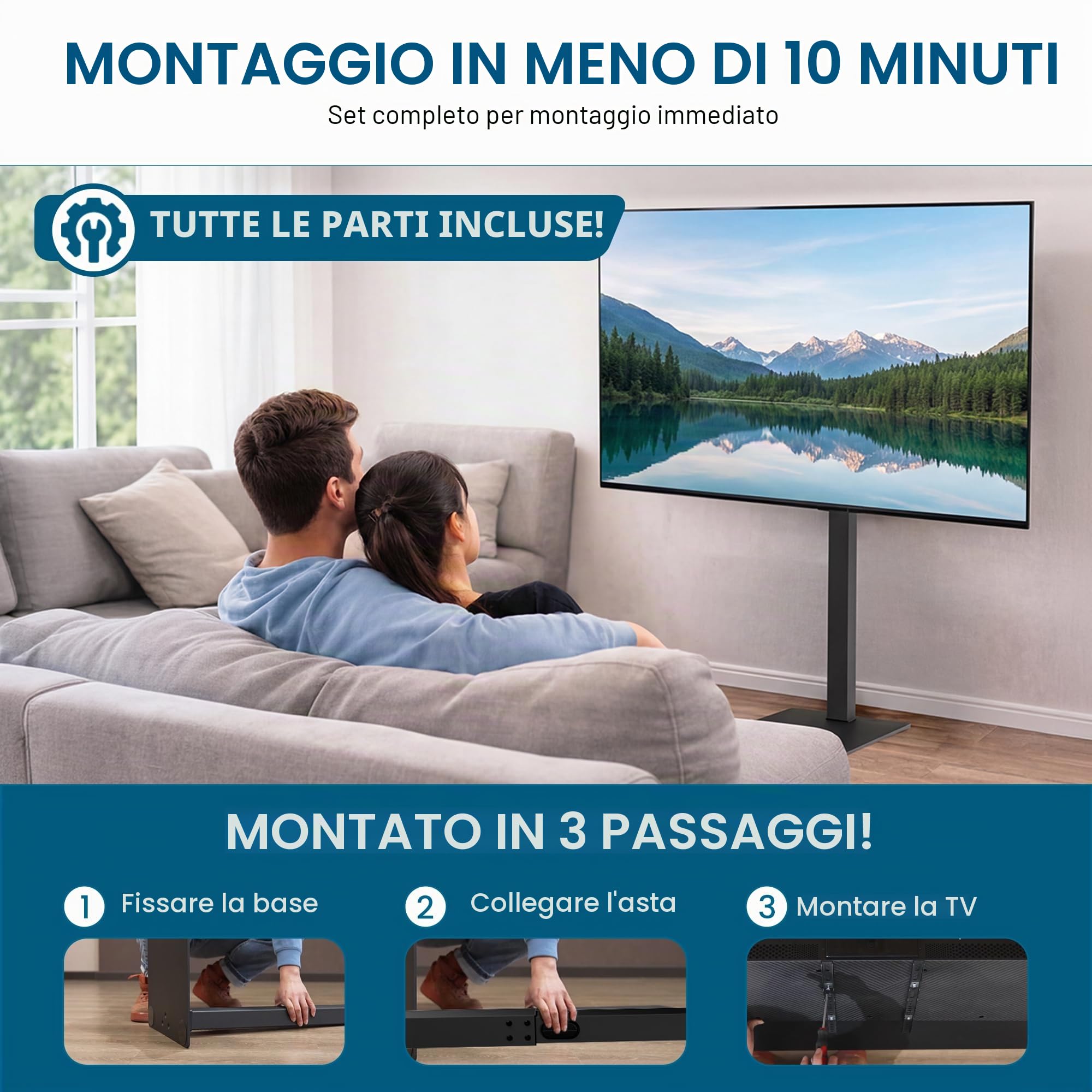 Xantron Supporto TV da Pavimento 37-75 Pollici Girevole, max 40 kg