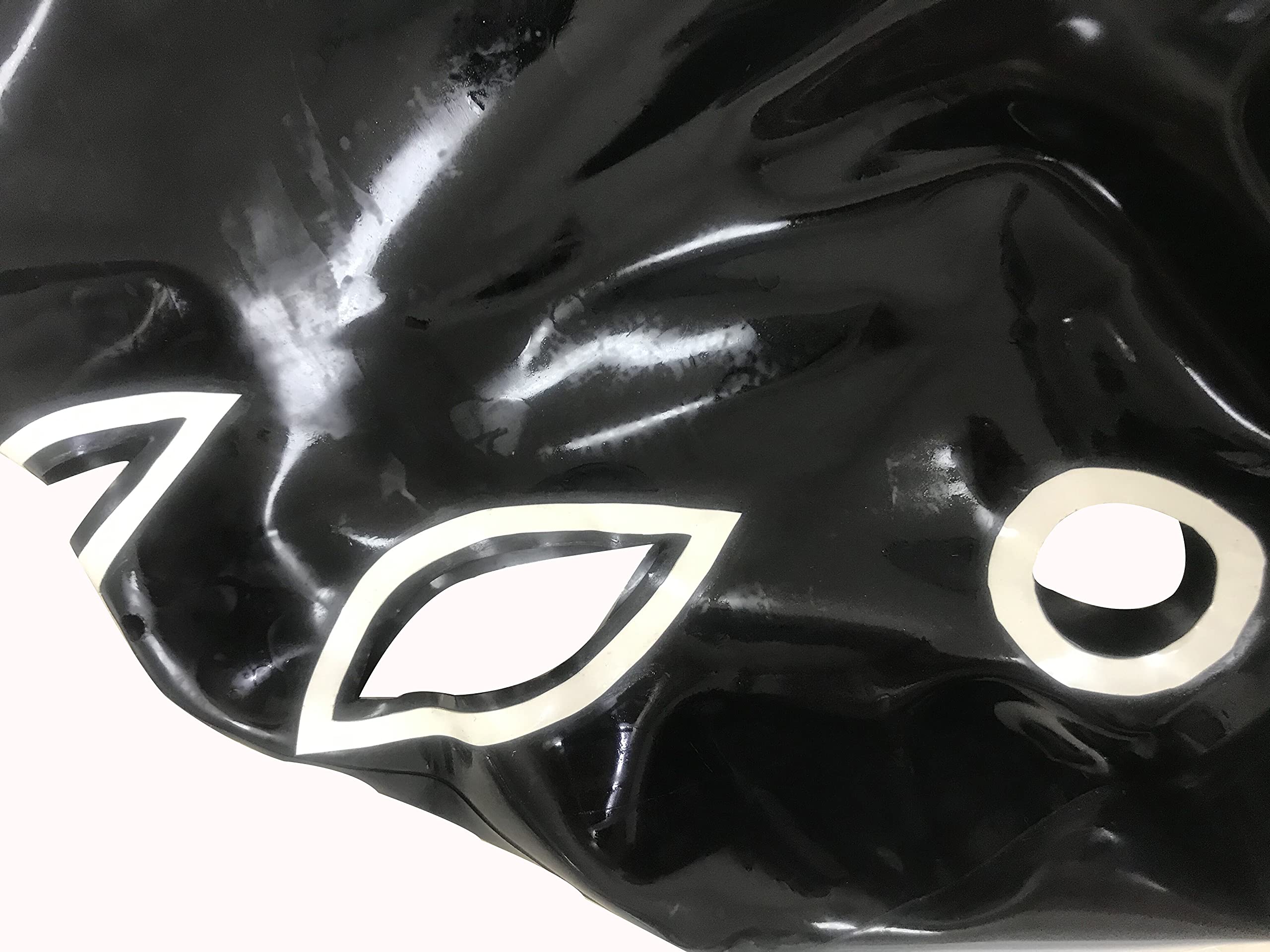 MFMYEE Cagoule en latex, masque SM bondage pour cosplay, masque de fête d'Halloween avec fermeture éclair (perruque non incluse) (M)