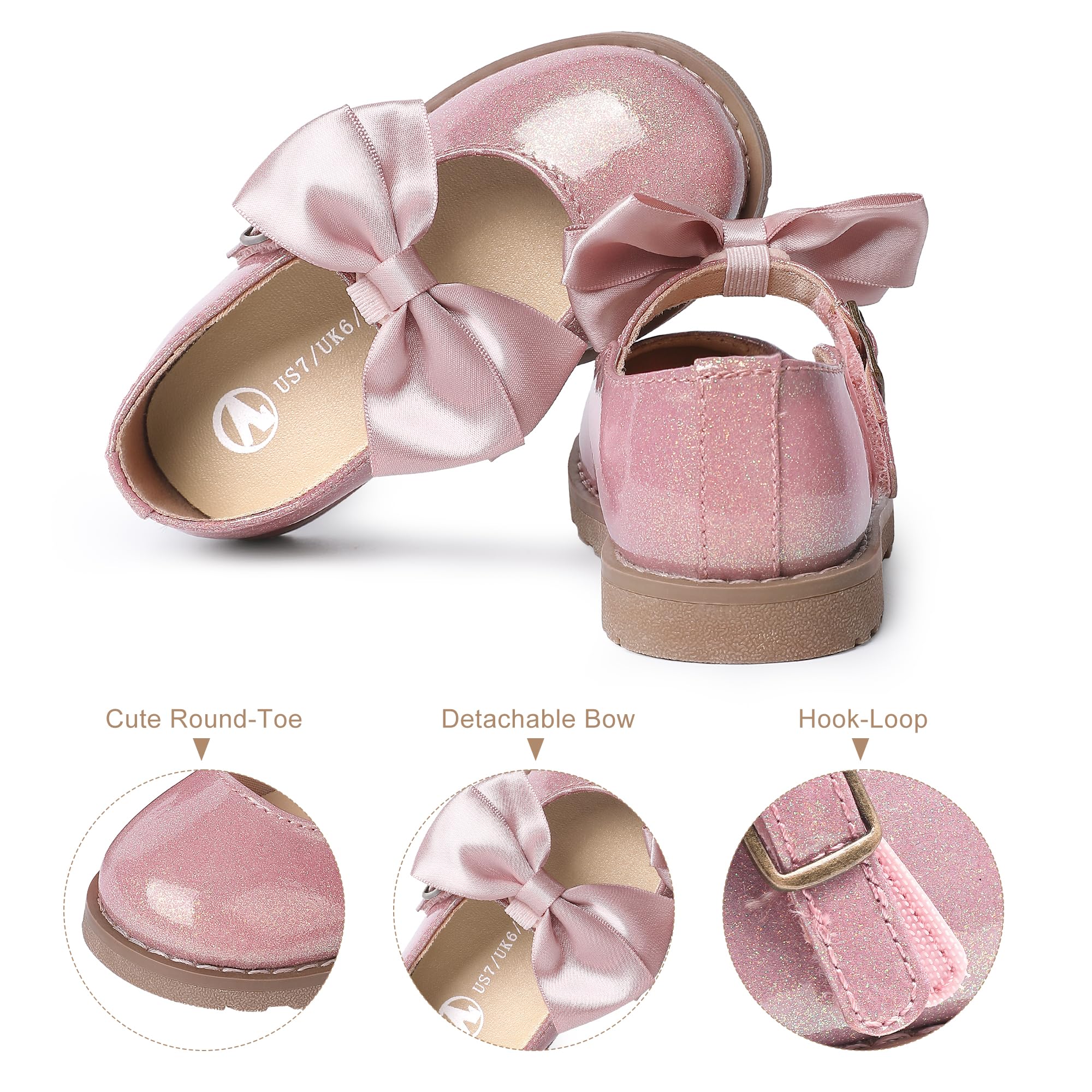 Chaussures habillées pour petite fille - Chaussures Mary Jane pour uniforme scolaire, fête de mariage - Décontractées et douces pour la marche