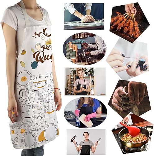 Miniatura 6 de MBMSO Delantal de artista de cerámica con bolsillos, delantal de cerámica de reina, delantal de cerámica para artistas de cerámica, regalo para