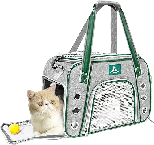 Lifeand Transportador de mascotas aprobado por aerolíneas para gatos, perros pequeños, gatitos, transportador de viaje plegable de lados suaves para