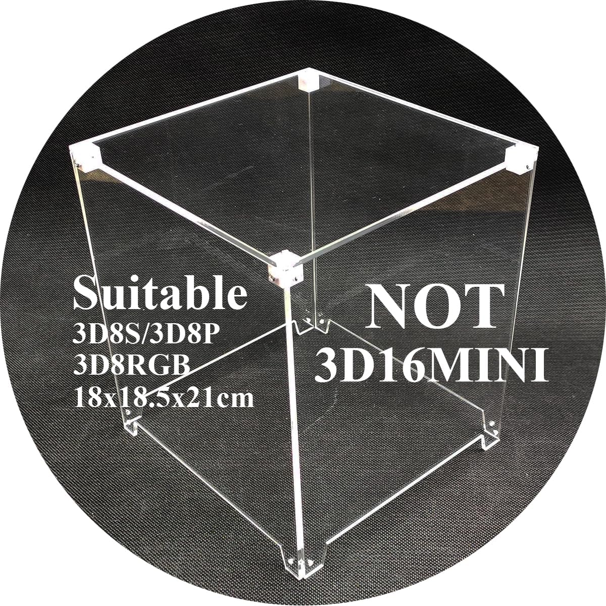 3D LED Cube Transparent Acrylic Case It is Only Applicable to 3D8S-BLUE 3D8P-BLUE 3D8S-MUTIL 3D8P-MULTI and 3D8RGB-KIT