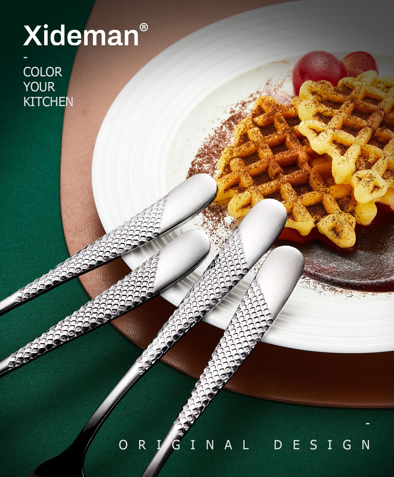 Xideman® 12-Piece Premium Hammered Fork (6.7 inch), 18/10 Stainless Steel Useful Medium Dinner Forks - Image 4