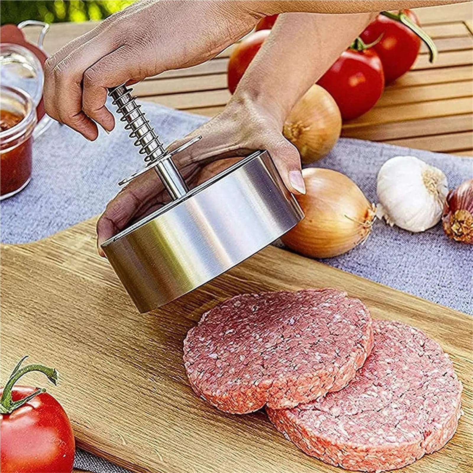 hamburgerpresse Hamburgerpresse, Hamburger-Patty-Maker, 304 Edelstahl, Antihaftbeschichtung, Burgerpresse zur Herstellung von Fleischpatties und dünnen Burgern(Diameter 11.4CM)