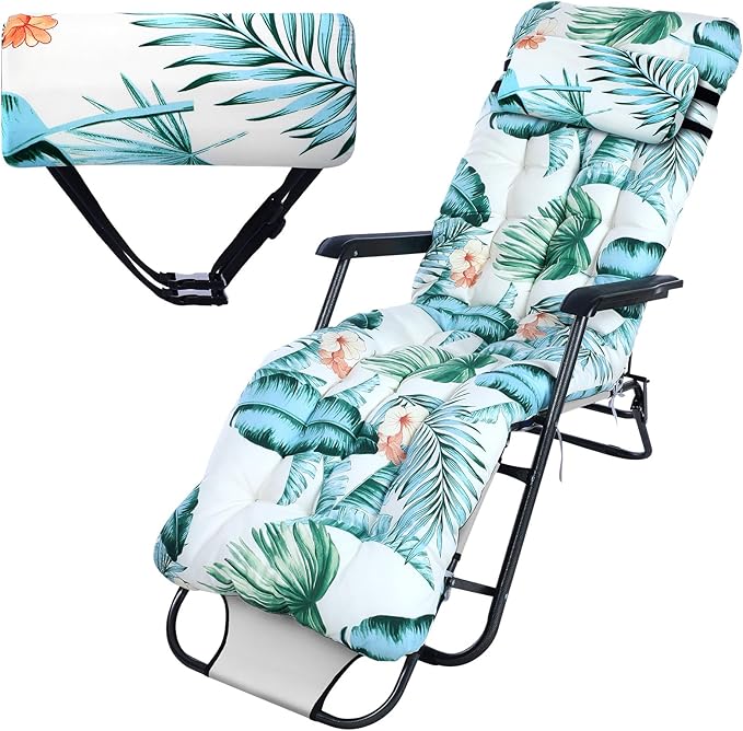 Wesiti 67 x 21 Inch Lounge Chair Cushion Lounger Cushion Outdoor Chaise Rocking Lounge Cushion