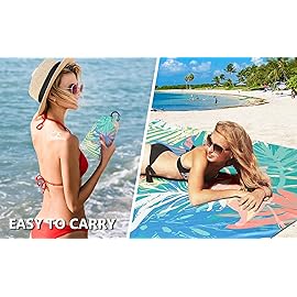 WIWIGO Beach Blanket Waterproof Sandproof Beach Mat 79 X 83/10\'x9\'for 2-8 Adults Quick Drying Outdoor Picnic Mat Beach Accessories for Travel, Camping, Hiking