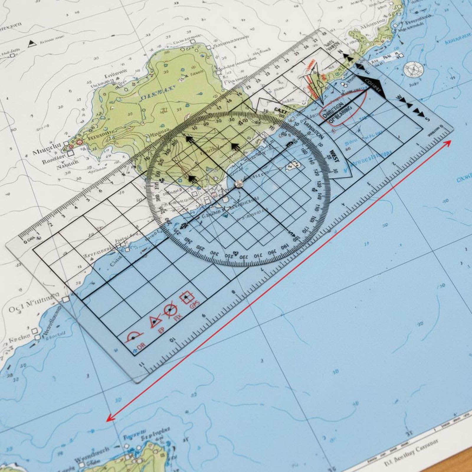 3 Stk. Marine Navigationsset, nautisches Kartierwerkzeug mit Einhandzirkel, Navigationslineal und Winkelmesser, Zeichenzubehör für Bootfahren, Segeln und Seefahrt, für präzise Kartendarstellung