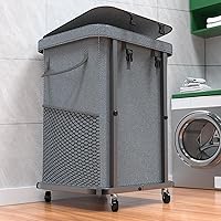 Unlockyourhomestoragelife 40 Gal Rolling Laundry Hamper with Wheels, Sturdy Metal Frame & Removable Waterproof Bag - Large Family Laundry Basket