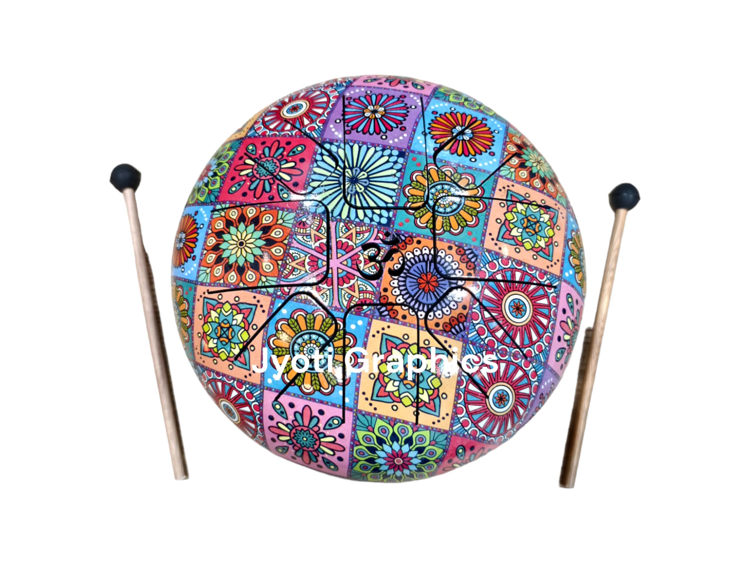 Happy Drum 6" Designer, Tongue Drum, New Hand Pan Drum Hapi Drum, Hand Drum, Small Instrument for Musical, Meditation Yoga, Gift Free Bag and 2 stick