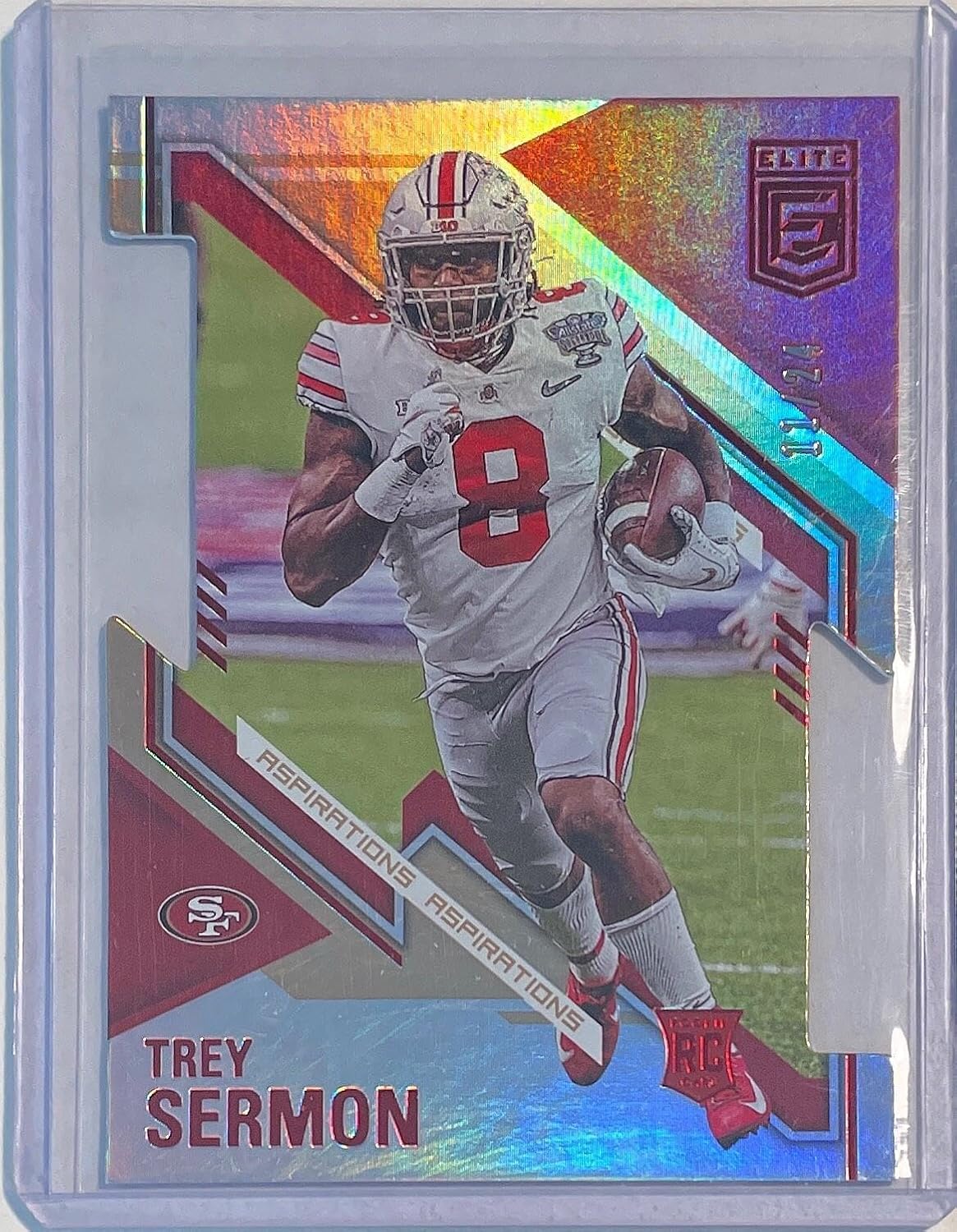 Trey Sermon 2021 Panini Donruss Elite Aspirations Die-cut Rookie Rc #d 11/24 - Football Cards