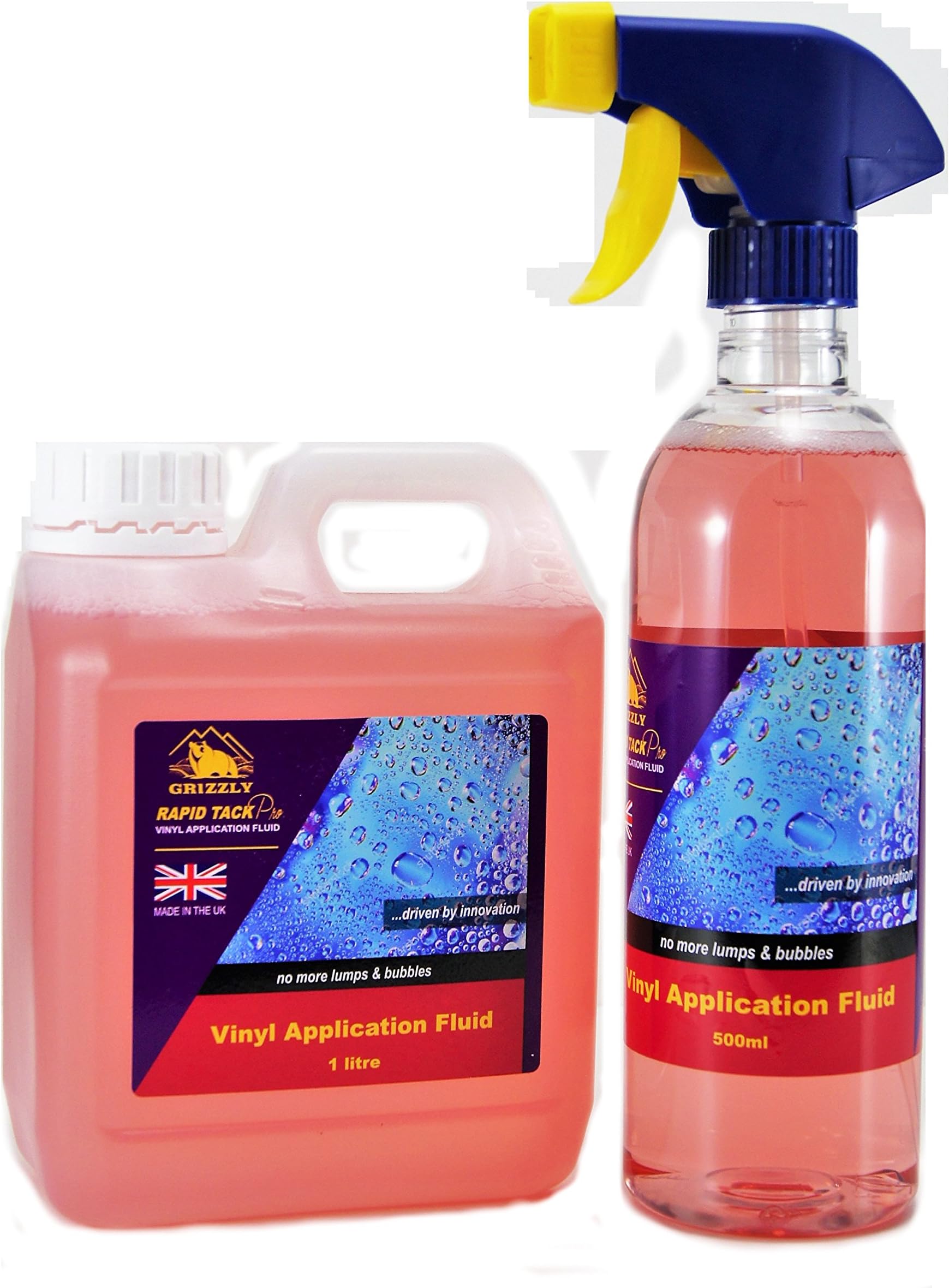 Grizzly Vinyl Application Fluid (Twin Pack) 500ml Spray with 1 ltr Refill