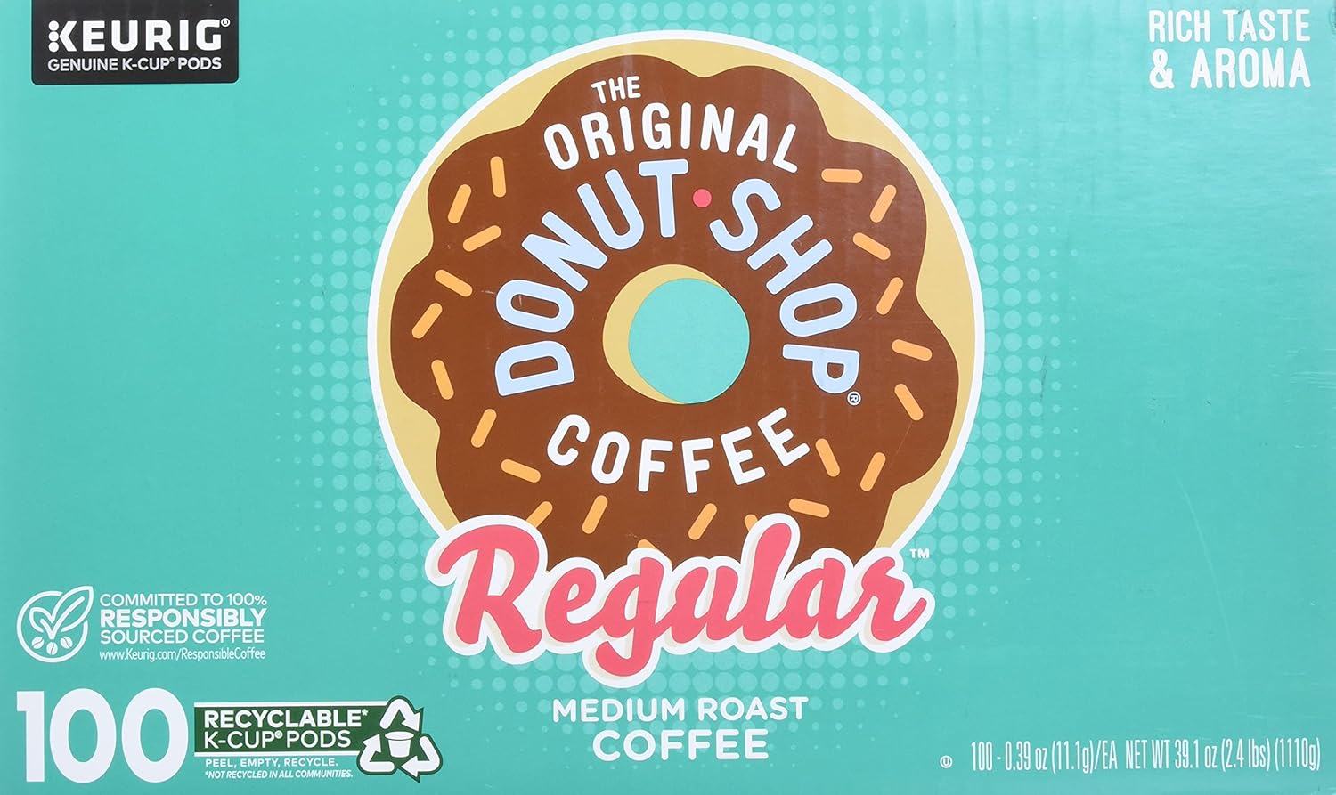Green Mountain Coffee The Orginal Donut Shop Coffee, 100 Count (Packaging May Vary)