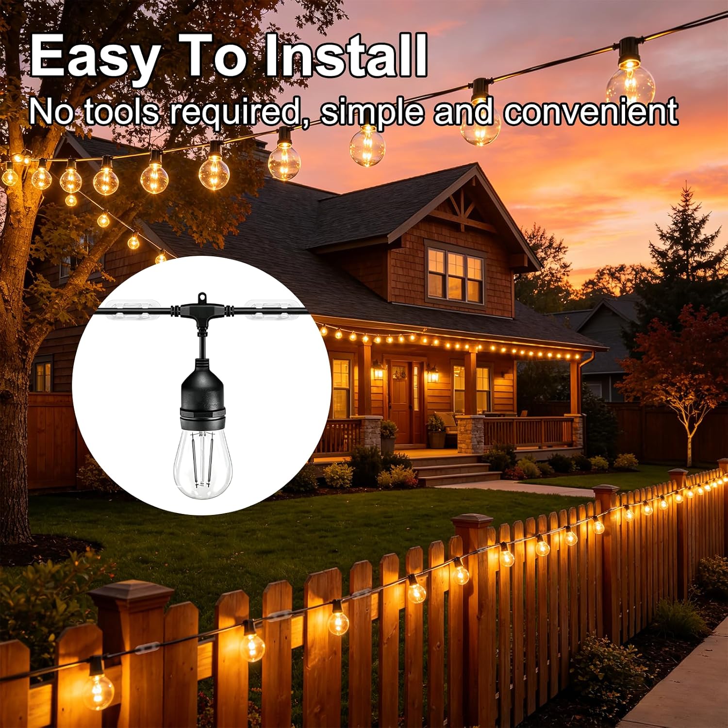 Gazebo Light Clips, Heavy Duty Acrylic String Light Hooks, 50 Pack