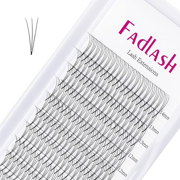 Paupières de Volume de Fadlash Extensions 3D 0,10 mm C Curl Mix 8-14mm Paupières Pré-faites Tige Centrale Paupières de Russie Cils de Fans Préfaits - 1