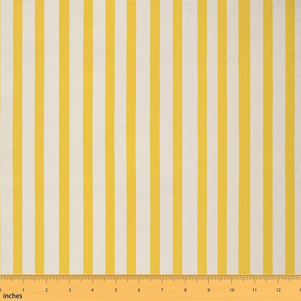 Feelyou Stripe Line Upholstery Fabric for Chairs 3 Yards Printed Pattern Fabric by The Yard Geometric Modern Abstract Art Decorative Waterproof Outdoor Fabric Yellow White Outdoor Fabric