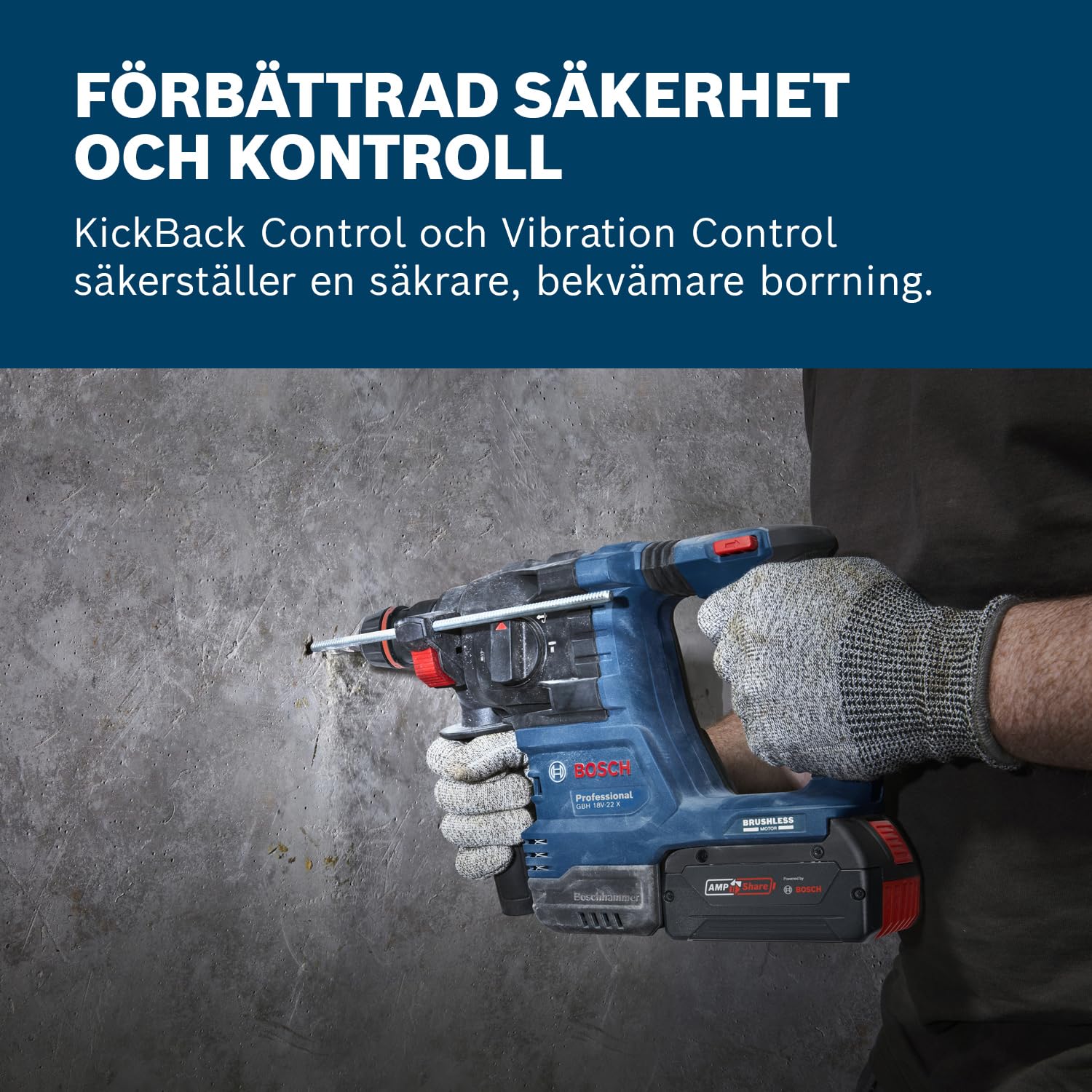 Bosch Professional 18V System Akumulatorowy młot udarowo-obrotowy GBH 18V-22 X (zestaw: 2 akumulatory GBA 4,0 Ah, ładowarka GAL 18V-40, walizka L-BOXX 136)