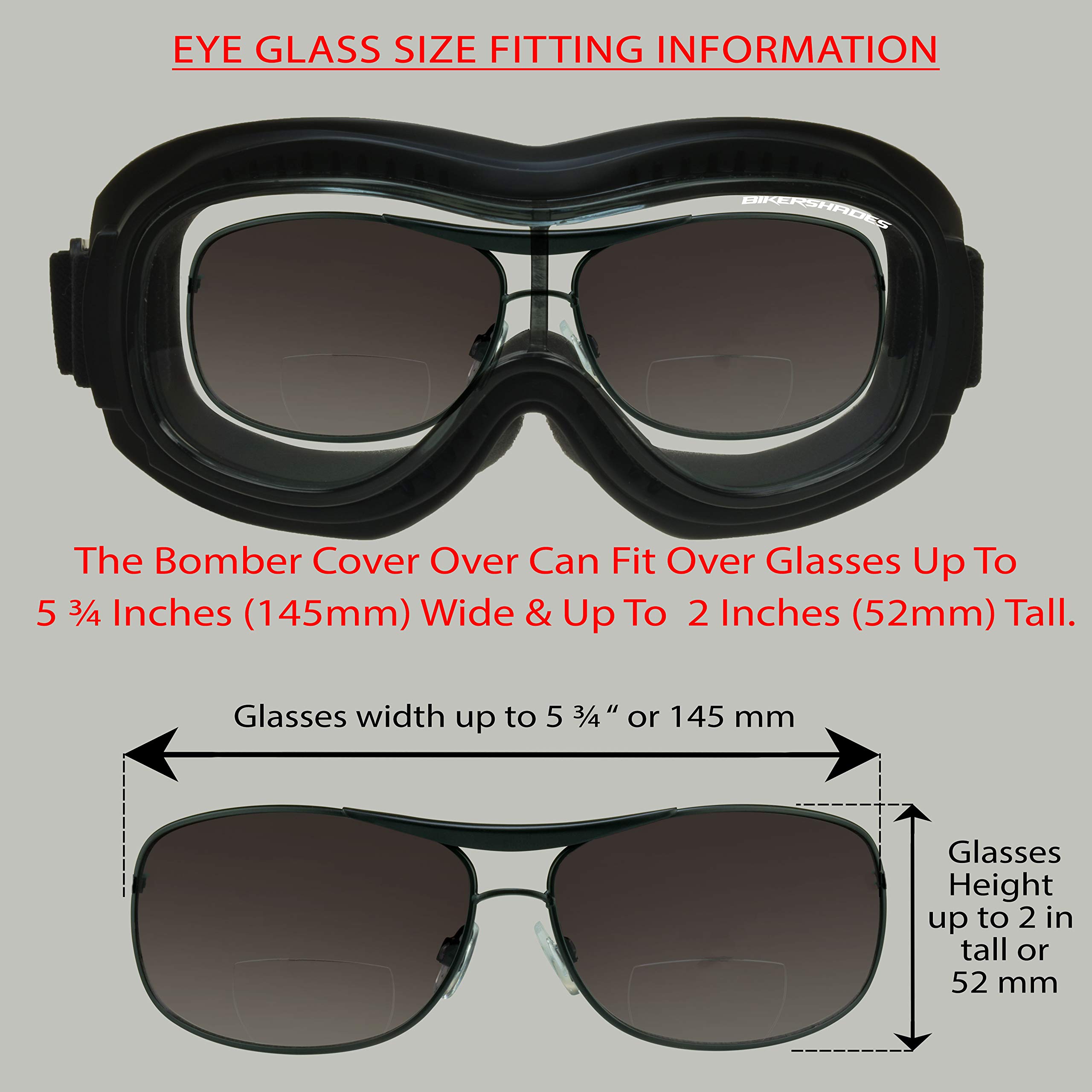 Bikershades Motorcycle Riding Over glasses Goggles for Men and Women Bomber