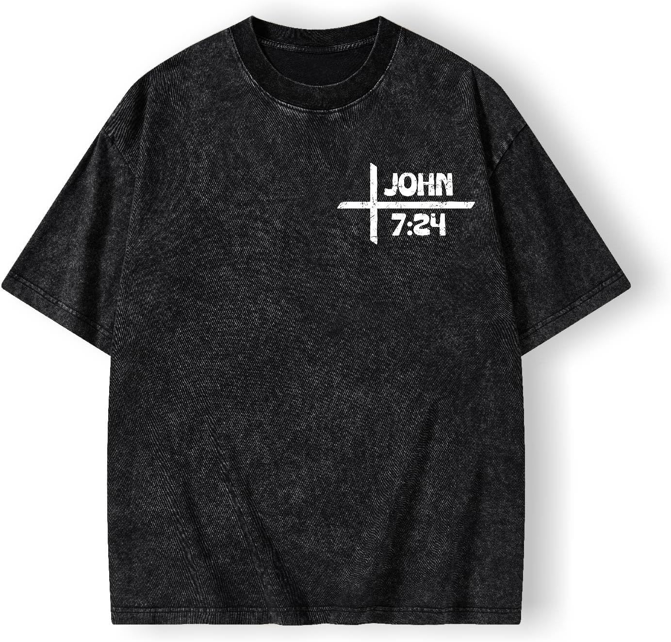 Christian Shirts for Men Women Jesus Faith Bible Verse Oversized Acid Wash Graphic Tees Religious God Tshirt