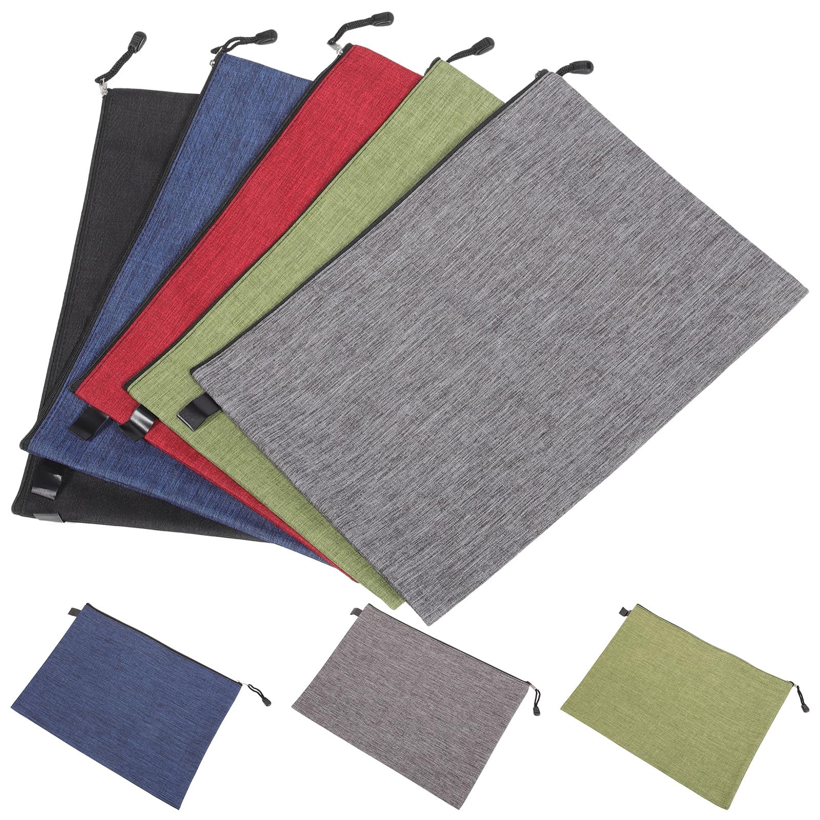 Pochette de Classement B4 en Tissu Résistant Imperméable Fermeture Éclair Sécurisée, Lot de 8 Pièces pour Organiser Documents Bureau ou Maison