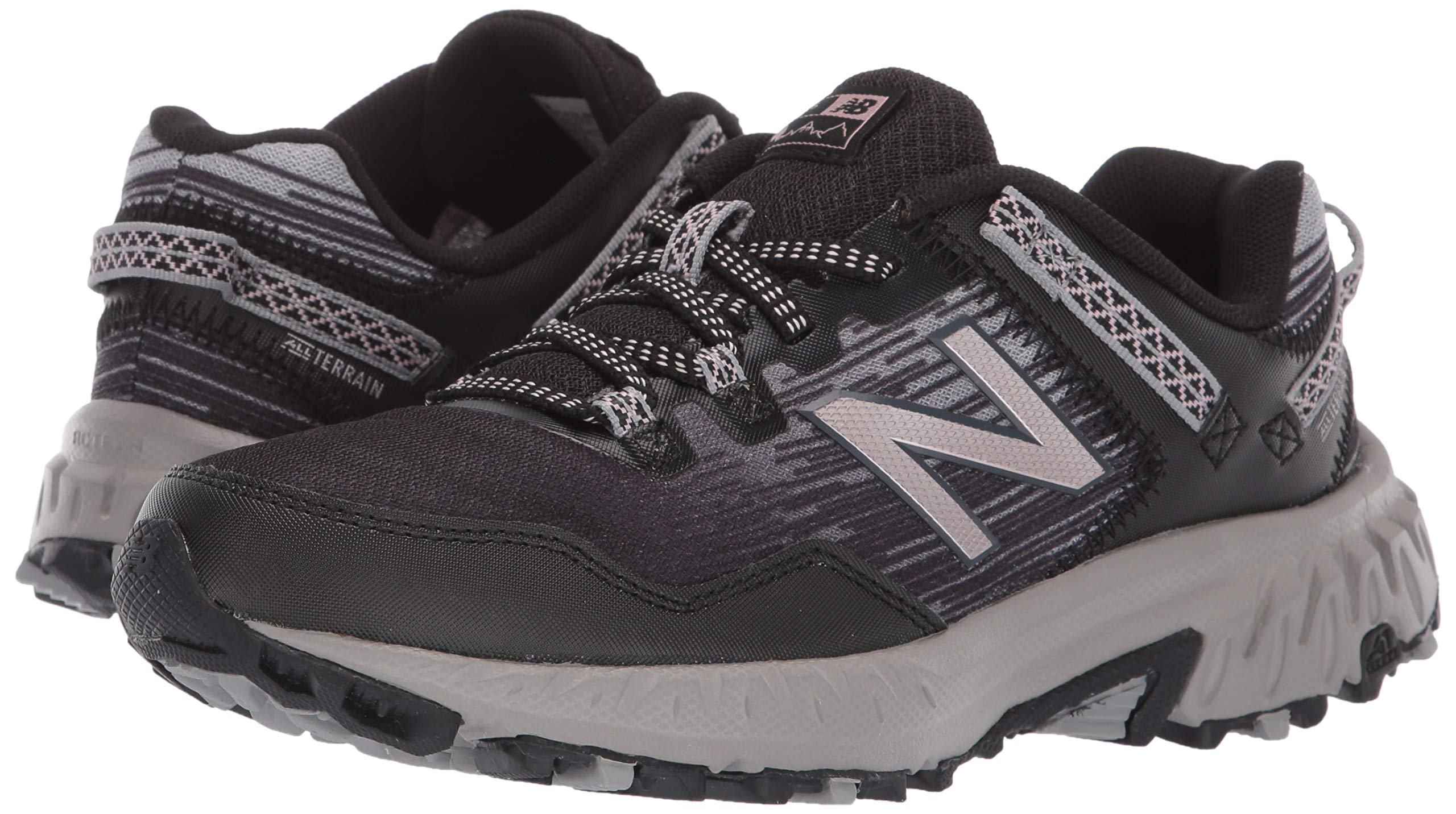 New Balance Men's 410 V6 Trail Running Shoe, Black/Bone, M US Trail