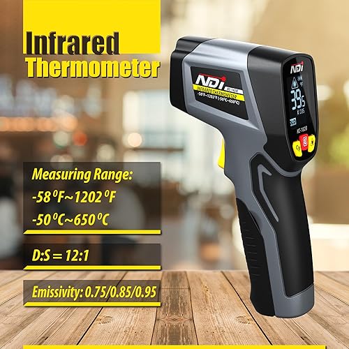 Miniatura 2 de NDI Pistola de temperatura de termómetro infrarrojo -58   1202 , lector digital de temperatura de superficie láser para cocinar, horno de pizza,