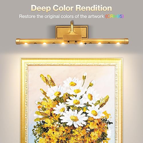 Miniatura 2 de Luces de imagen recargables con control remoto, luz RGB regulable de 16 pulgadas para pinturas, luz de imagen inalámbrica con temporizador para