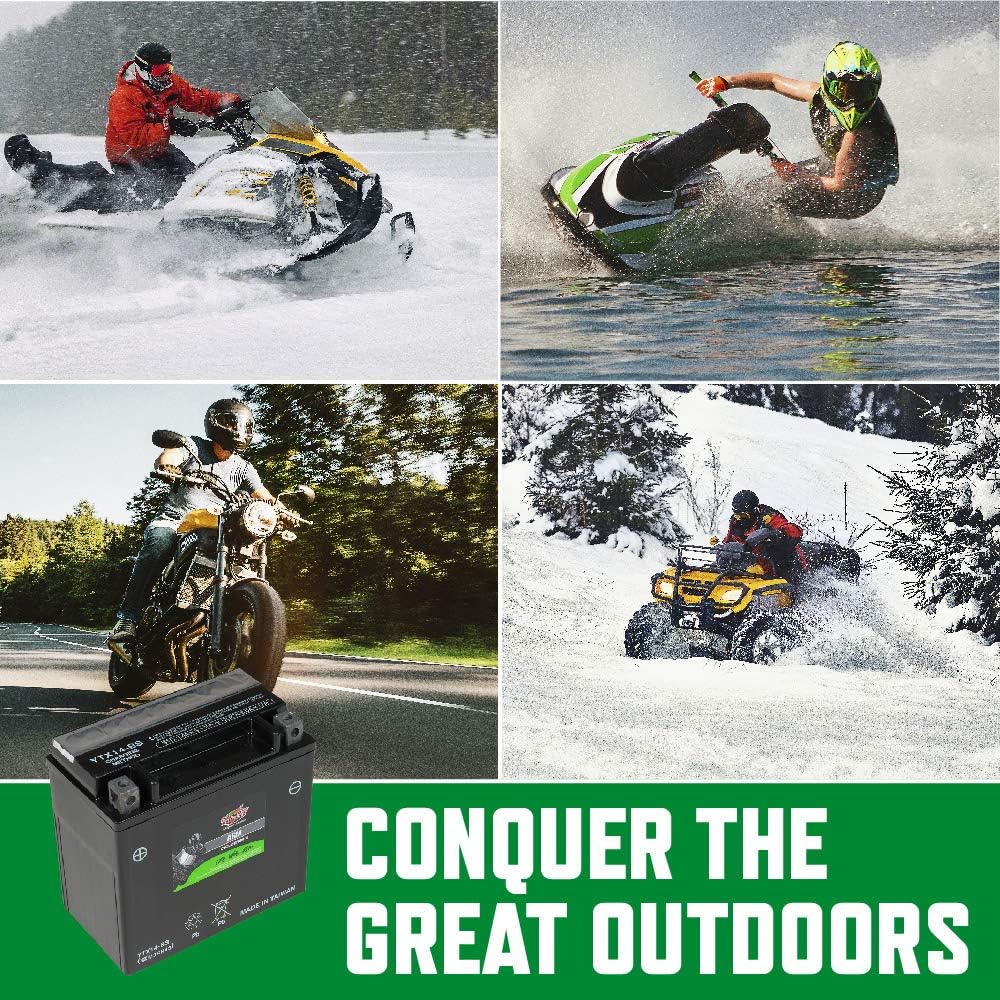 Interstate Batteries CYTX14-BS Cycle-Tron Powersports Battery 12V 12Ah Motorcycle ATV Battery Rechargeable Sealed AGM : Automotive