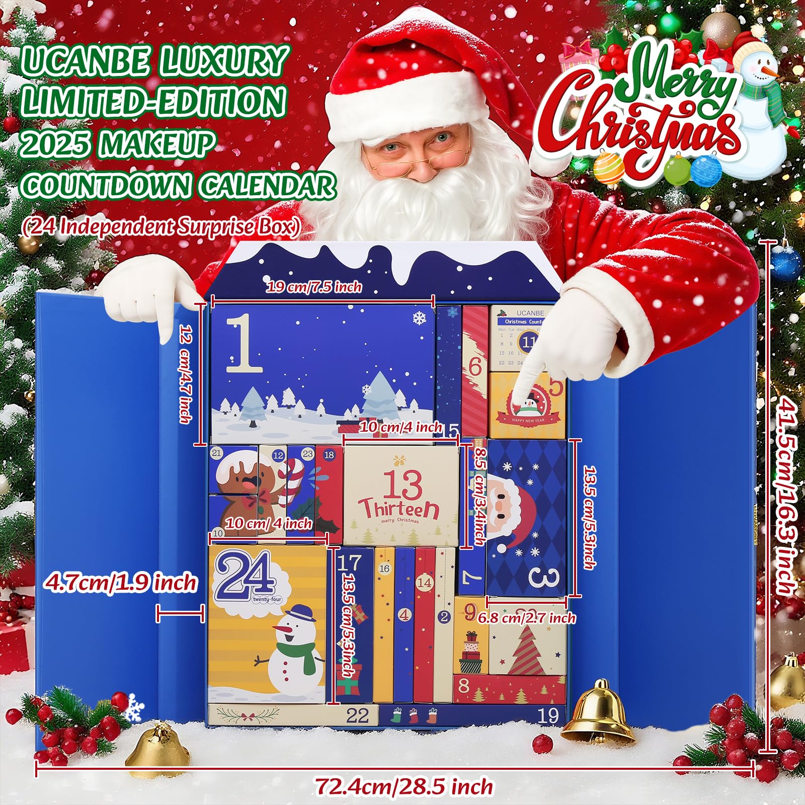UCANBE XXXL Ultra Lusso Calendario Avvento Make Up 2025, 24 Giorni Calendario dell'Avvento Beauty Bambina Donna,Scopri ogni Giorno Nuove Esperienze di Bellezza