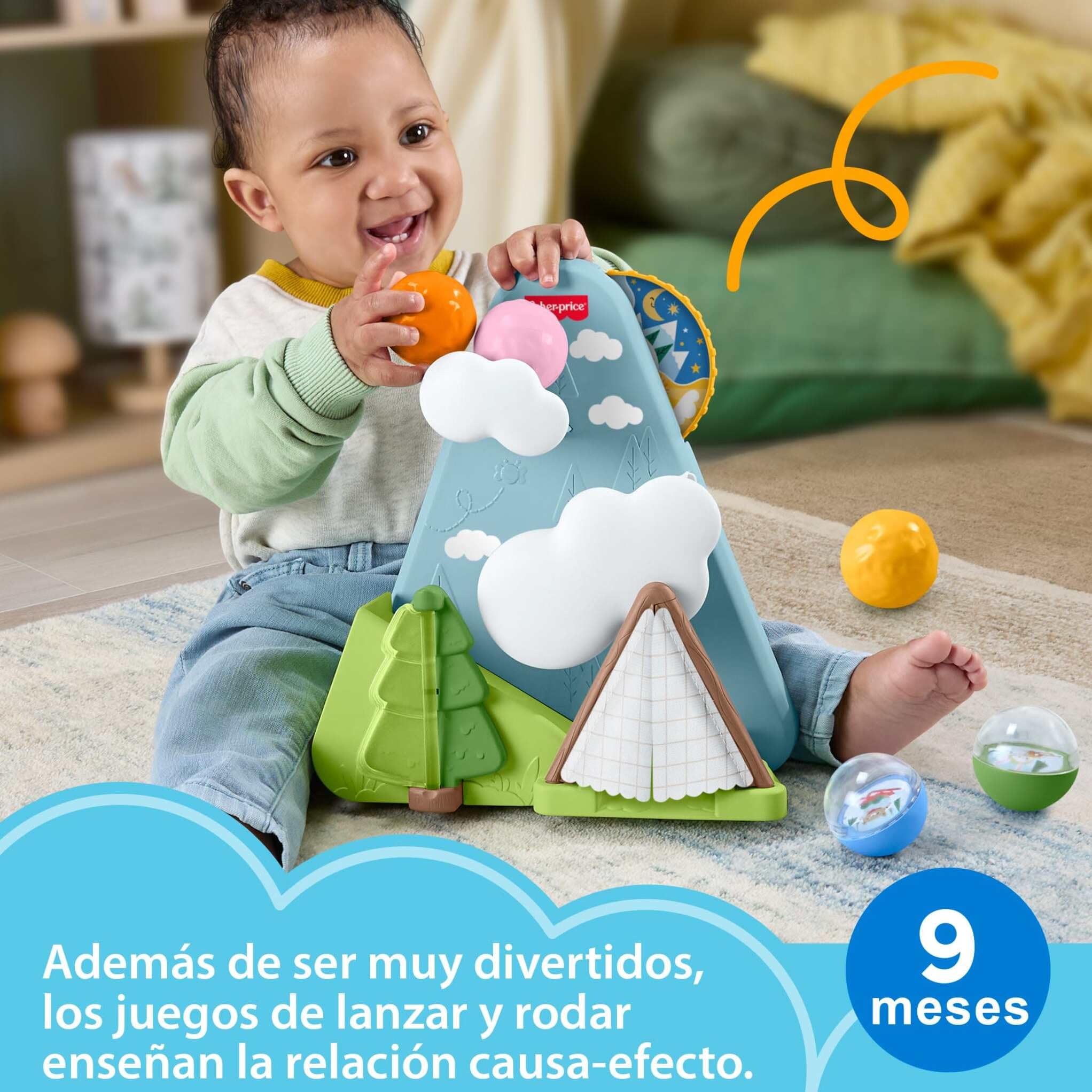 Fisher-Price Friendship Forest Bola Montaña Juguete para Bebé | 5 bolas, gatear tras el juego, motricidad fina, bebés y niños 9+ meses, JLB88