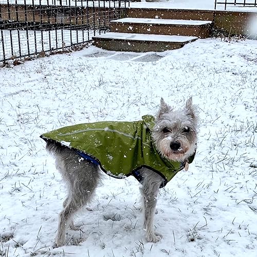 Miniatura 8 de Mile High Life Chubasquero para perro, ropa ajustable a prueba de agua para mascotas, chaqueta impermeable ligera con tira reflectante, fácil de