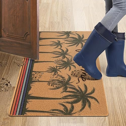 Miniatura 27 de Asrug Hello - Tapete de puerta de girasol para puerta delantera, de 17 x 30 pulgadas, tapete para entrada interior y exterior, tapete floral