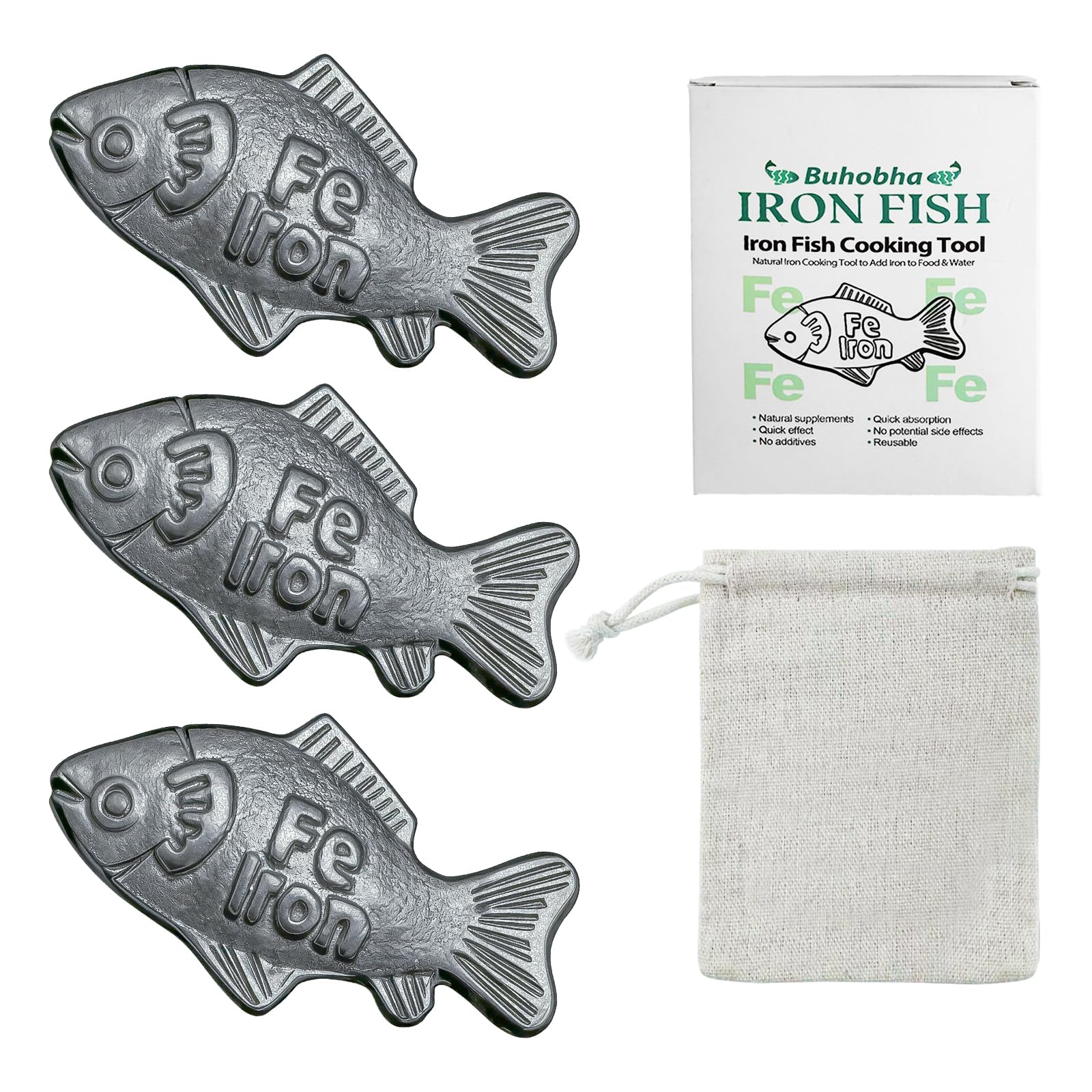 Iron Fish Cooking Tool 3 Pack Black 3Pack