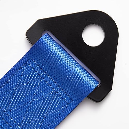 Miniatura 7 de JDM Sports - Correa de remolque de carreras negra personalizada con eslogan chino, gancho de remolque HF para parachoques delantero o trasero,