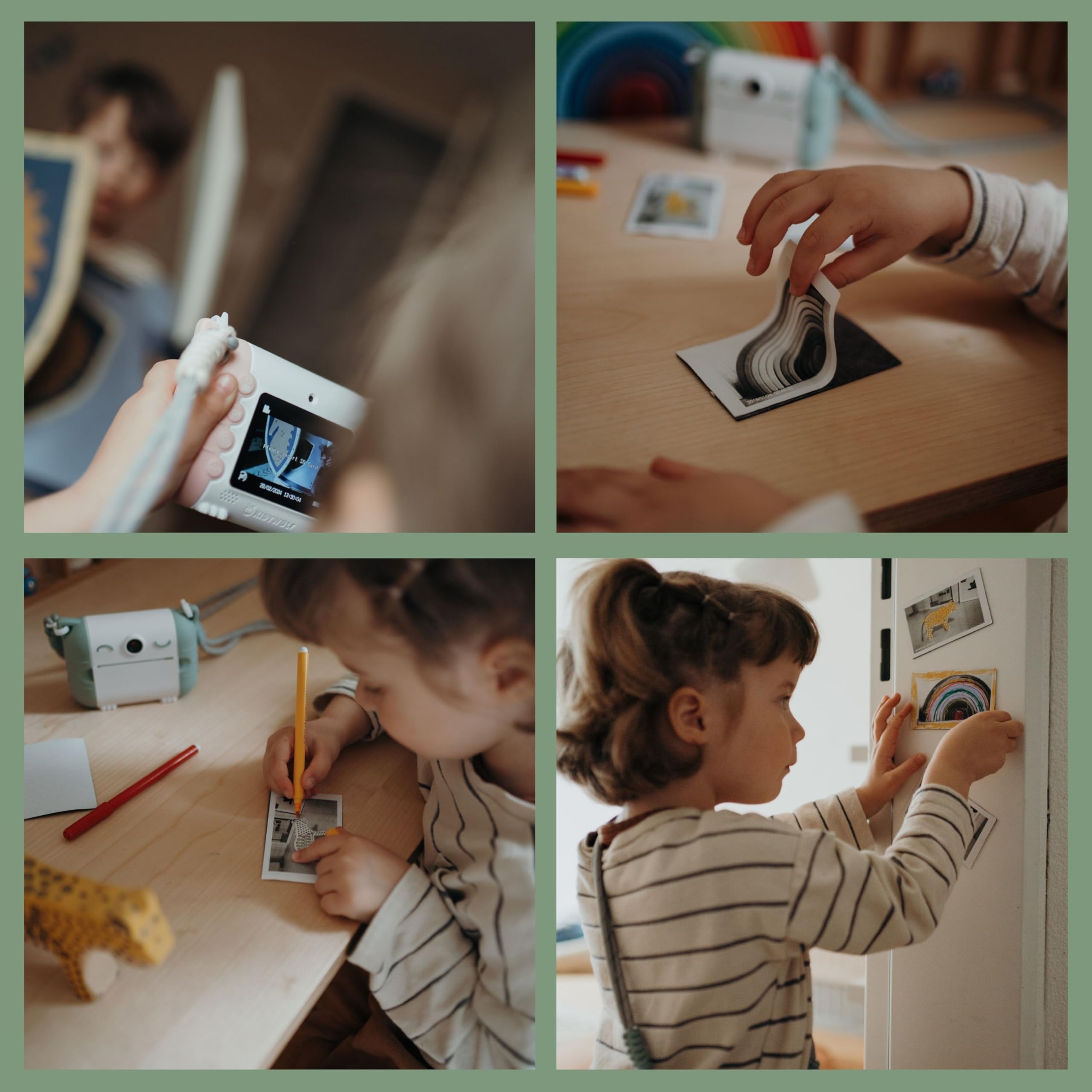 KIDYWOLF Kidyprint Vert – Appareil Photo Instantané Enfant avec Impression Thermique – Polaroid Ludique et Créatif pour Explorer, Capturer et Partager Ses Souvenirs