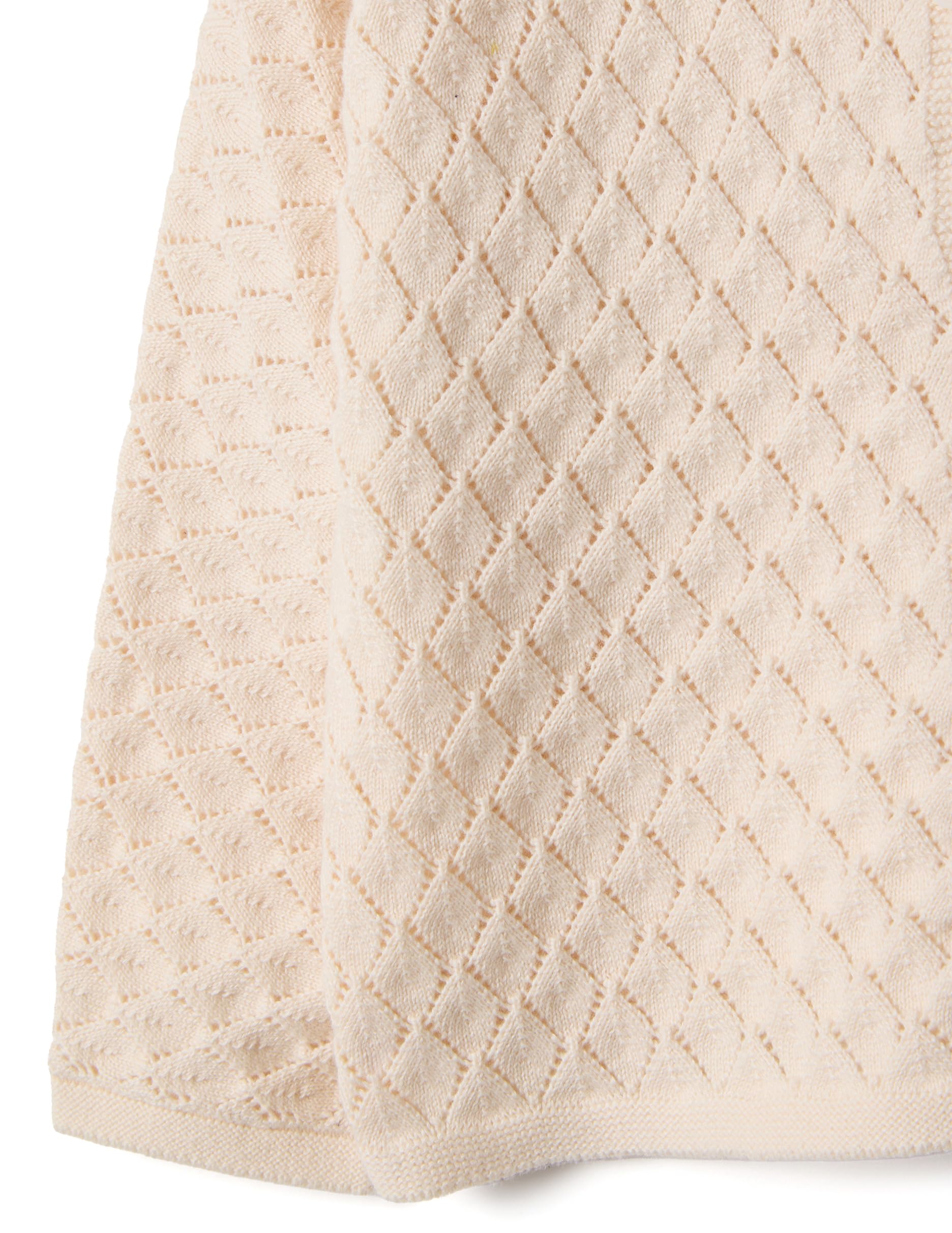 OVS Kids Cardigan in Puro Cotone Beige da Bimba Regular Fit con Design a Rombi