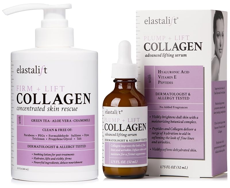 Elastalift Sérum facial e loção corporal com colágeno, conjunto com 2 peças