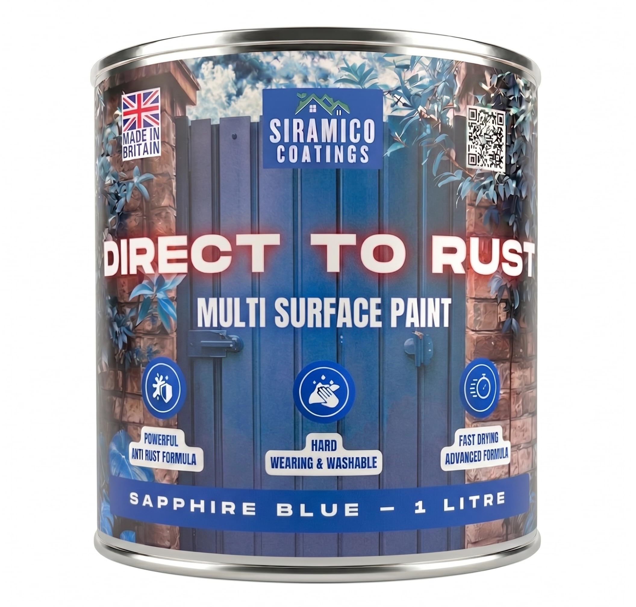 Siramico Coatings Sapphire Blue (Ral 5003) - Direct To Rust - Satin (Sapphire Blue (Ral 5003))