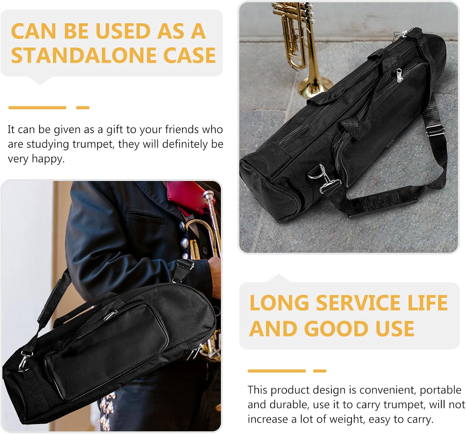 Thickened Shockproof Trumpet Bag Portable Wind Instrument Pouch Storage Case with Lightweight Design and Fine Workmanship for Easy Carry and Protection