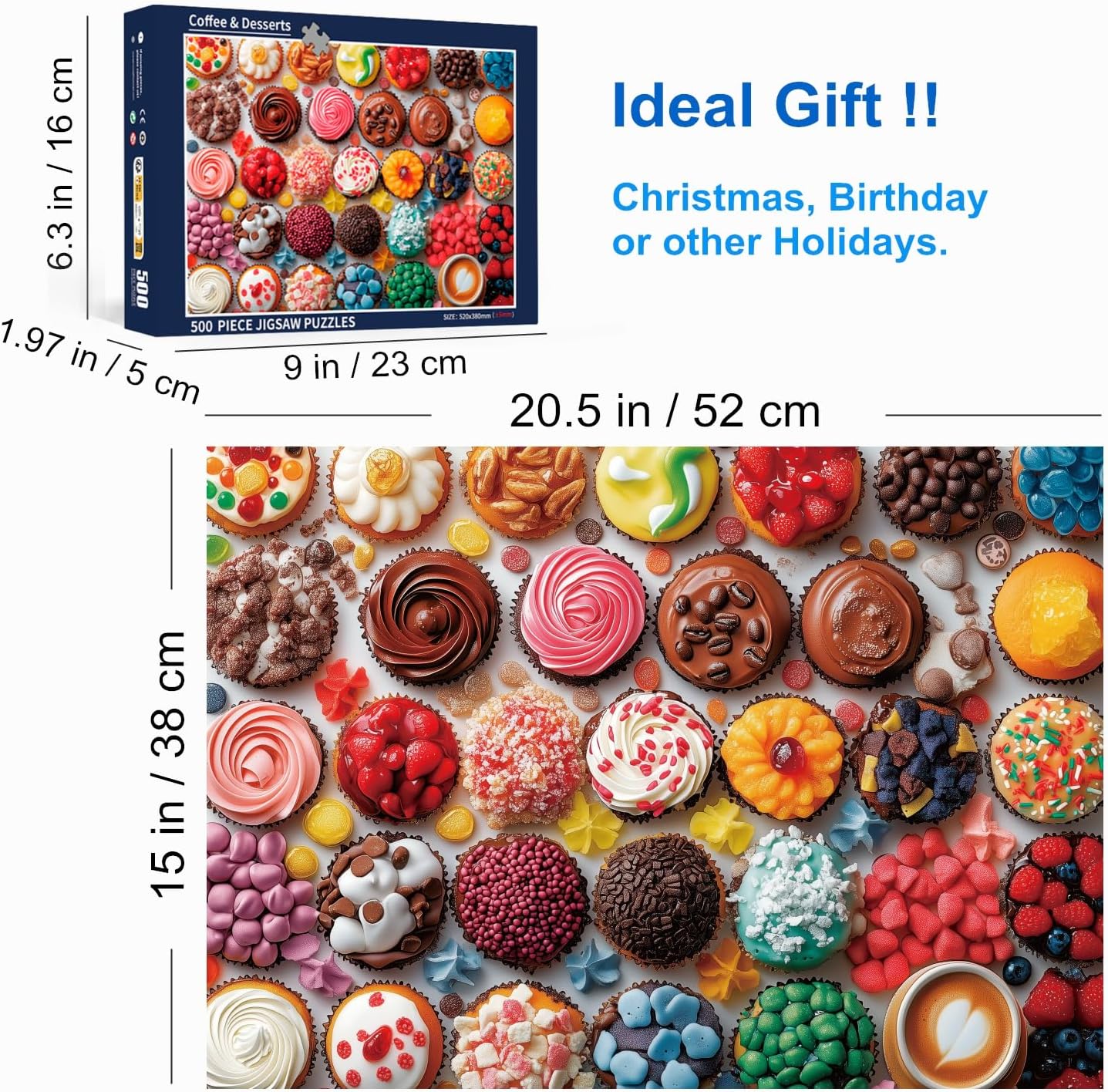 500 Piece Puzzles for Adults Coffee & Desserts 20.5 x 15 Inch 500 Piece Jigsaw Puzzles for Adults Puzzles 500 Pieces for Adults Educational Challenge Puzzle