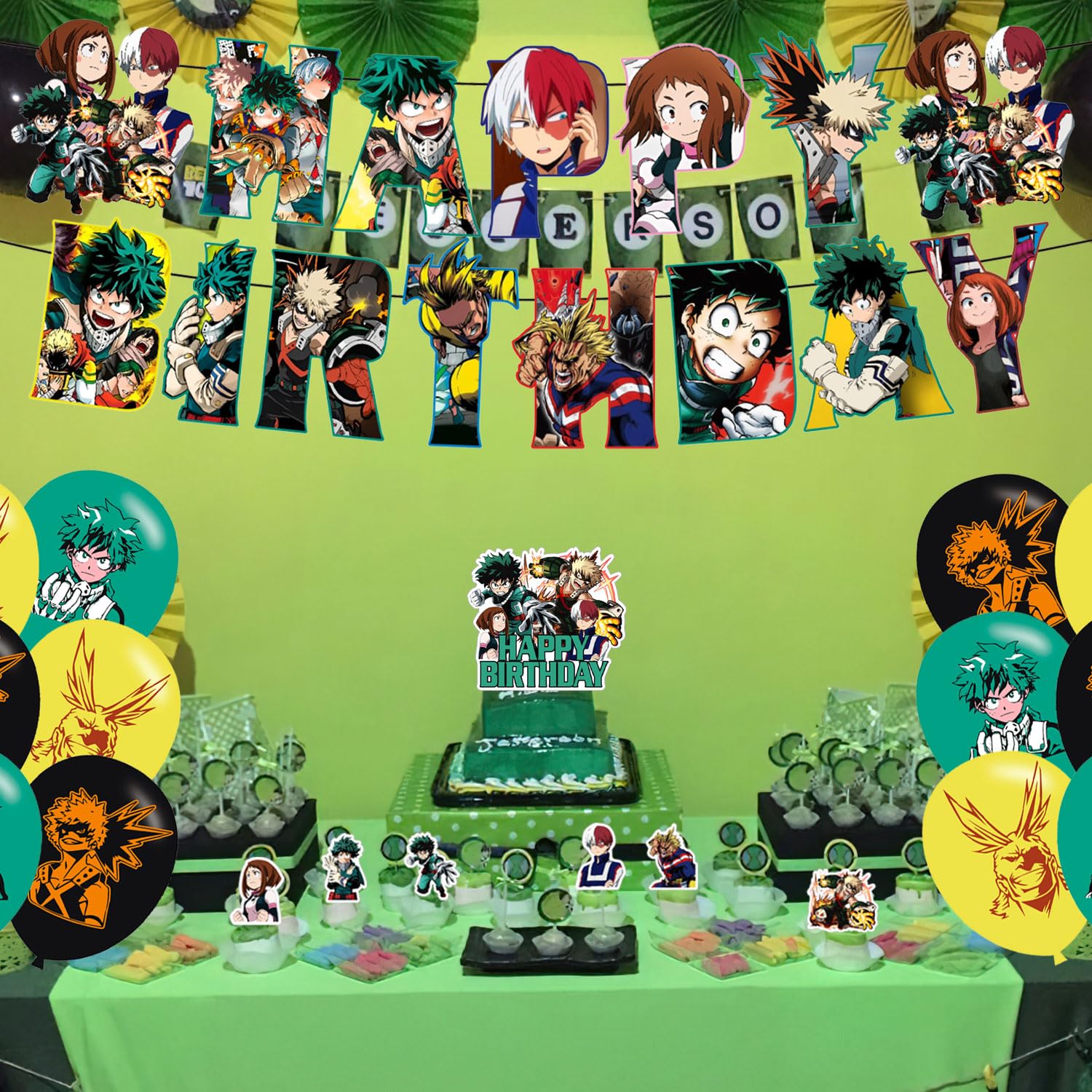 Anime Cupcake-Topper 'Happy Birthday' – 25 Stück, Rot-weiß, Für Kindergeburtstage, Partys & Kuchendekoration