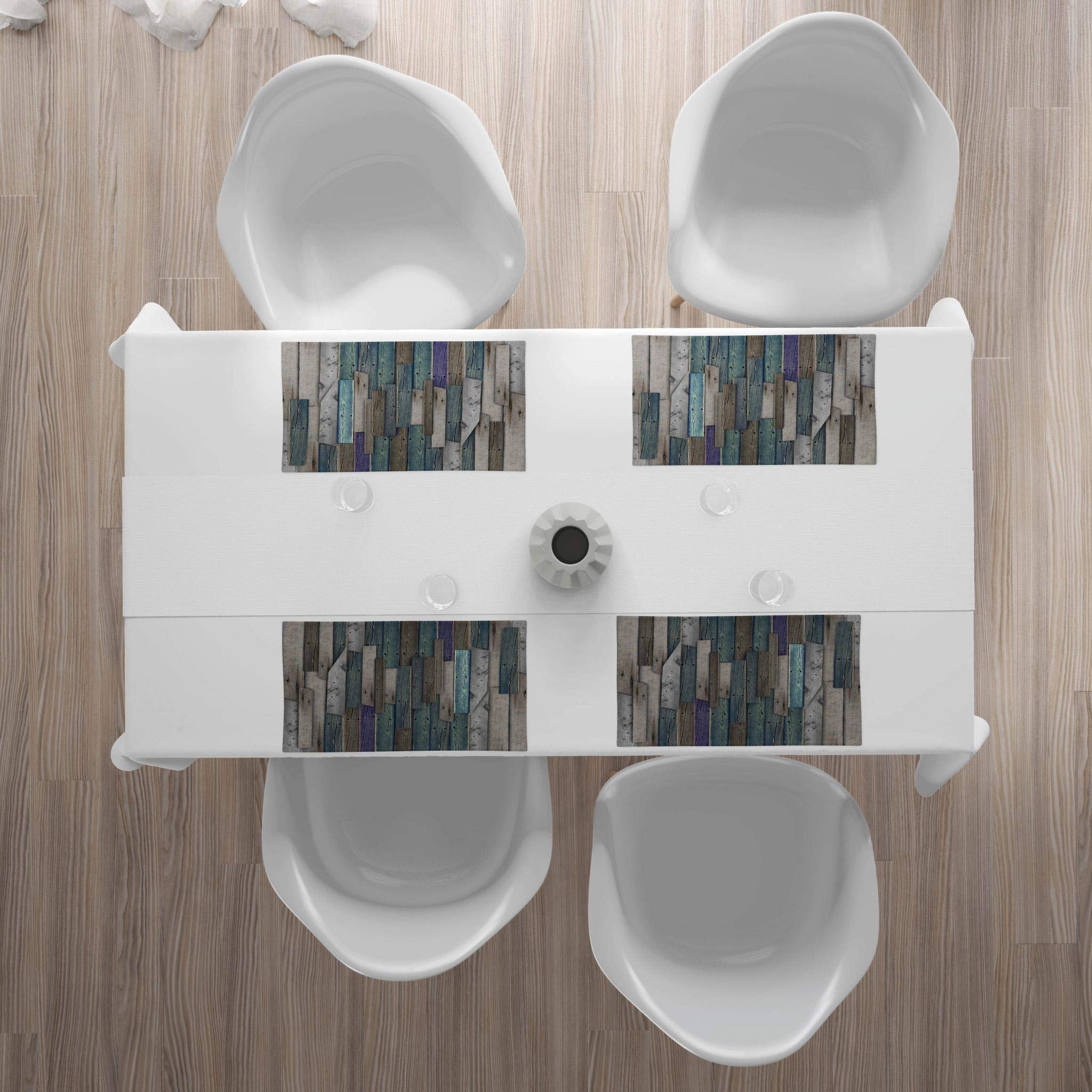 ABAKUHAUS Set Di 4 Tovagliette Americane In Tessuto Lavabile, Tema Castello Oscuro Gotico, Grigio/Verde, 45x30 Cm, Antimacchia