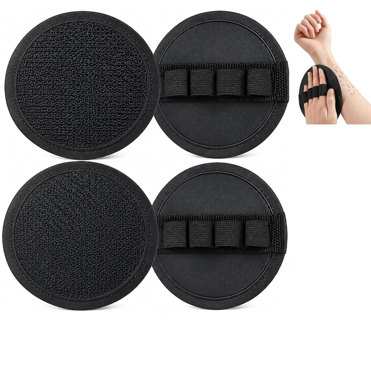 No-Pain Exfoliating Bath Scrubber Glove, 2026 New Exfoliating Bath Glover | Gentle Exfoliating Bath Brush for All Kinds of Skin (4PC-Black)