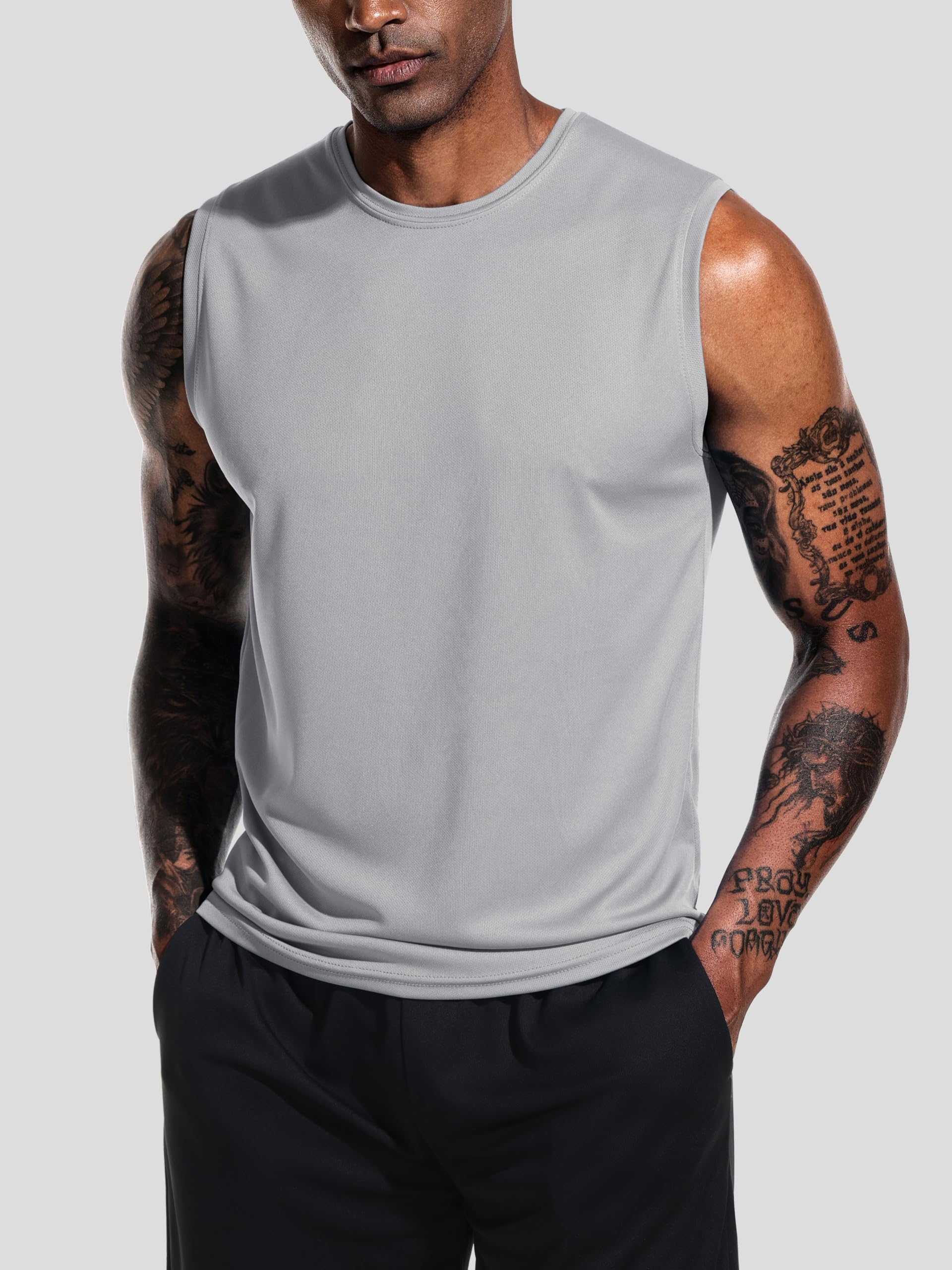 Teesmen 3 szt. tank top dla mężczyzn siłownia bez rękawów bieganie szybkoschnące oddychające męskie kamizelki wielopak